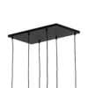 Lámpara colgante Cubus, 74 cm, 6 luces, transparente/miel/marrón, cristal