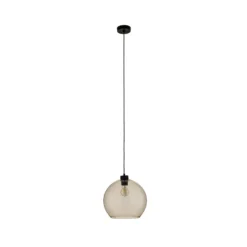Lámpara colgante Cubus, color ámbar, cristal, Ø 30 cm, E27