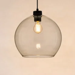 Lámpara colgante Cubus, color ámbar, cristal, Ø 30 cm, E27