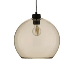 Lámpara colgante Cubus, color ámbar, cristal, Ø 30 cm, E27