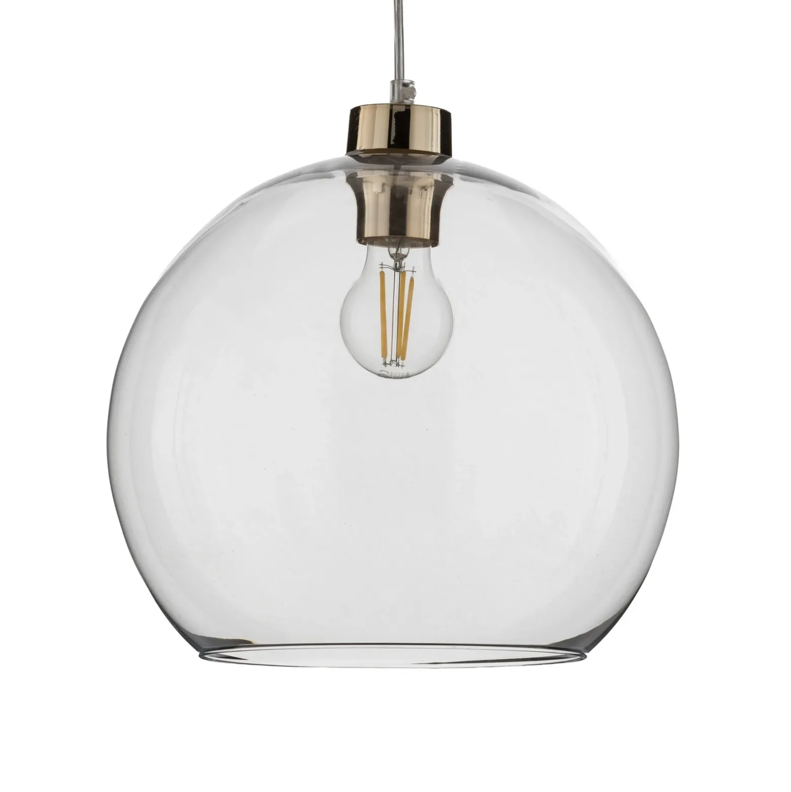 Lámpara colgante Cubus, transparente, cristal, Ø 30 cm, E27