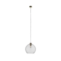 Lámpara colgante Cubus, transparente, cristal, Ø 30 cm, E27
