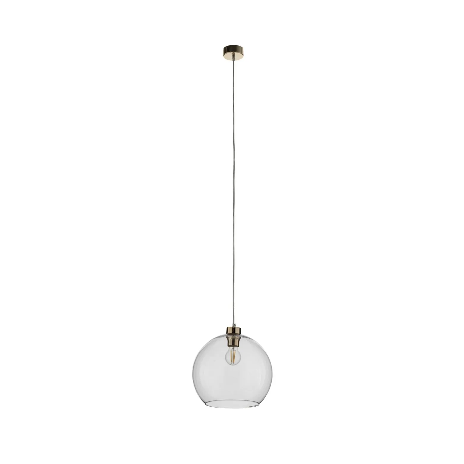Lámpara colgante Cubus, transparente, cristal, Ø 30 cm, E27