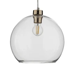 Lámpara colgante Cubus, transparente, cristal, Ø 30 cm, E27