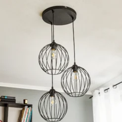 Lámpara colgante Cumera, 3 luces, redonda