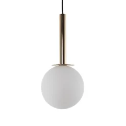 Lámpara colgante Daisy, 1 luz, dorada/blanca/negra, cristal