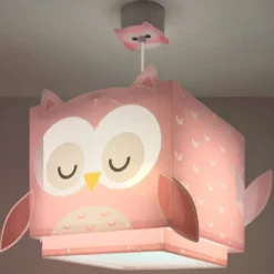 Lámpara colgante Dalber LITTLE OWL, rosa, E27