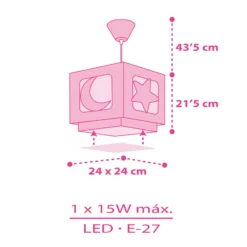 Lámpara colgante Dalber NACHTHIMMEL, rosa