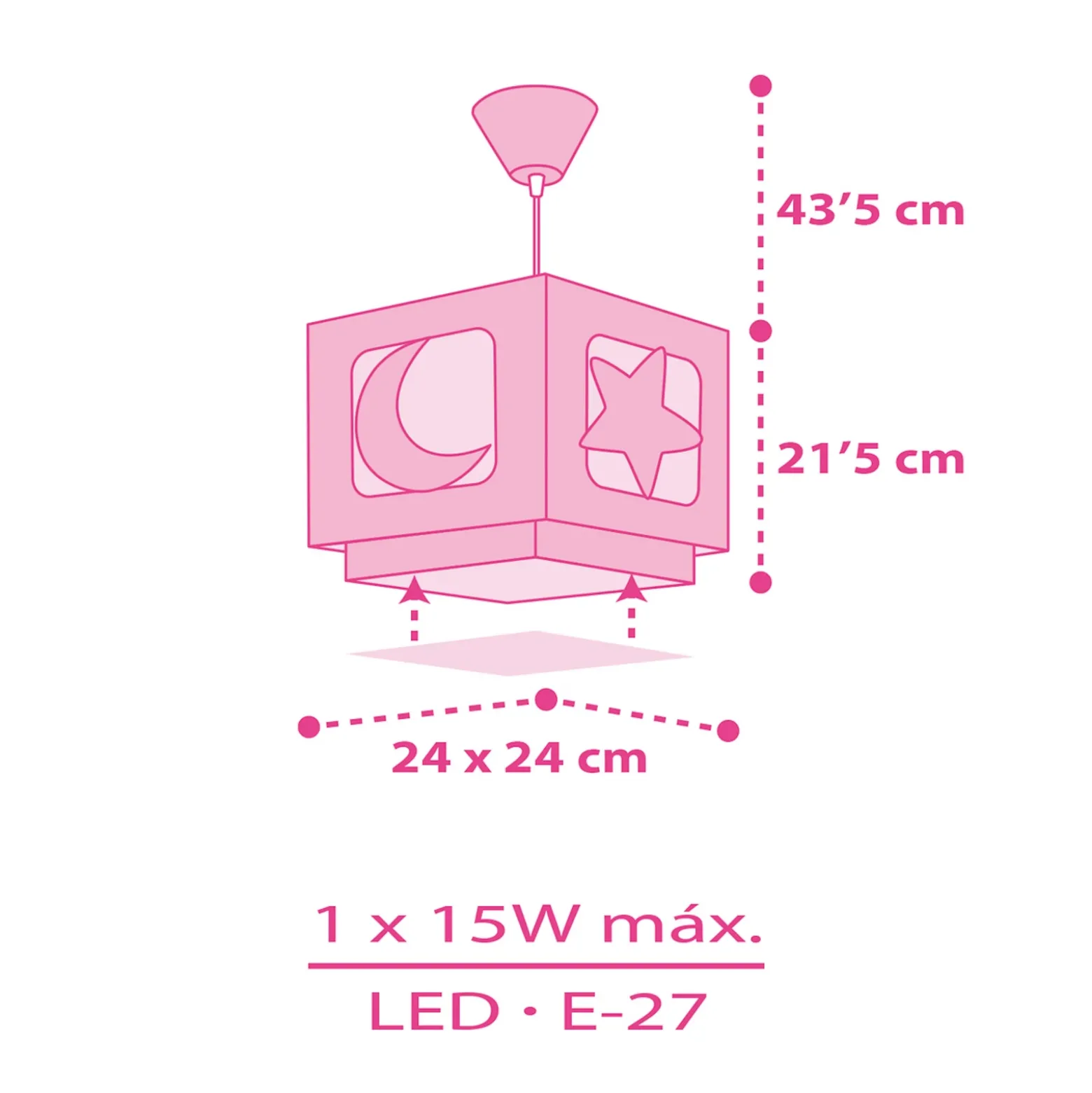 Lámpara colgante Dalber NACHTHIMMEL, rosa