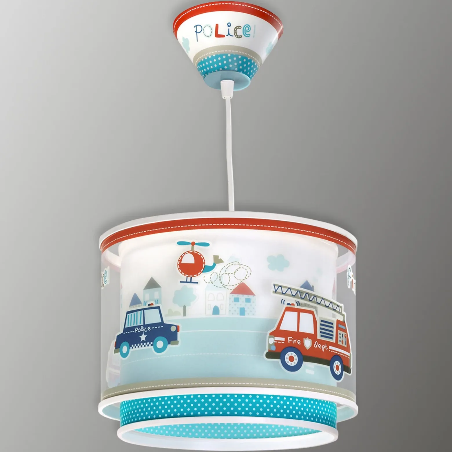 Lámpara colgante Dalber POLICE, multicolor