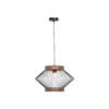Lámpara colgante Darling de acero y madera angular