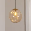 Lámpara colgante de cristal Sol, Ø 35cm, negro/ámbar