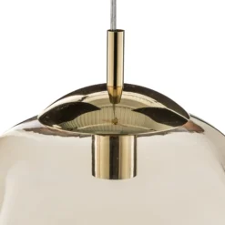 Lámpara colgante de cristal Sol, Ø 35cm, negro/ámbar