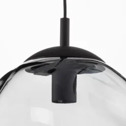 Lámpara colgante de cristal Sol, Ø 35cm, negro/gris humo