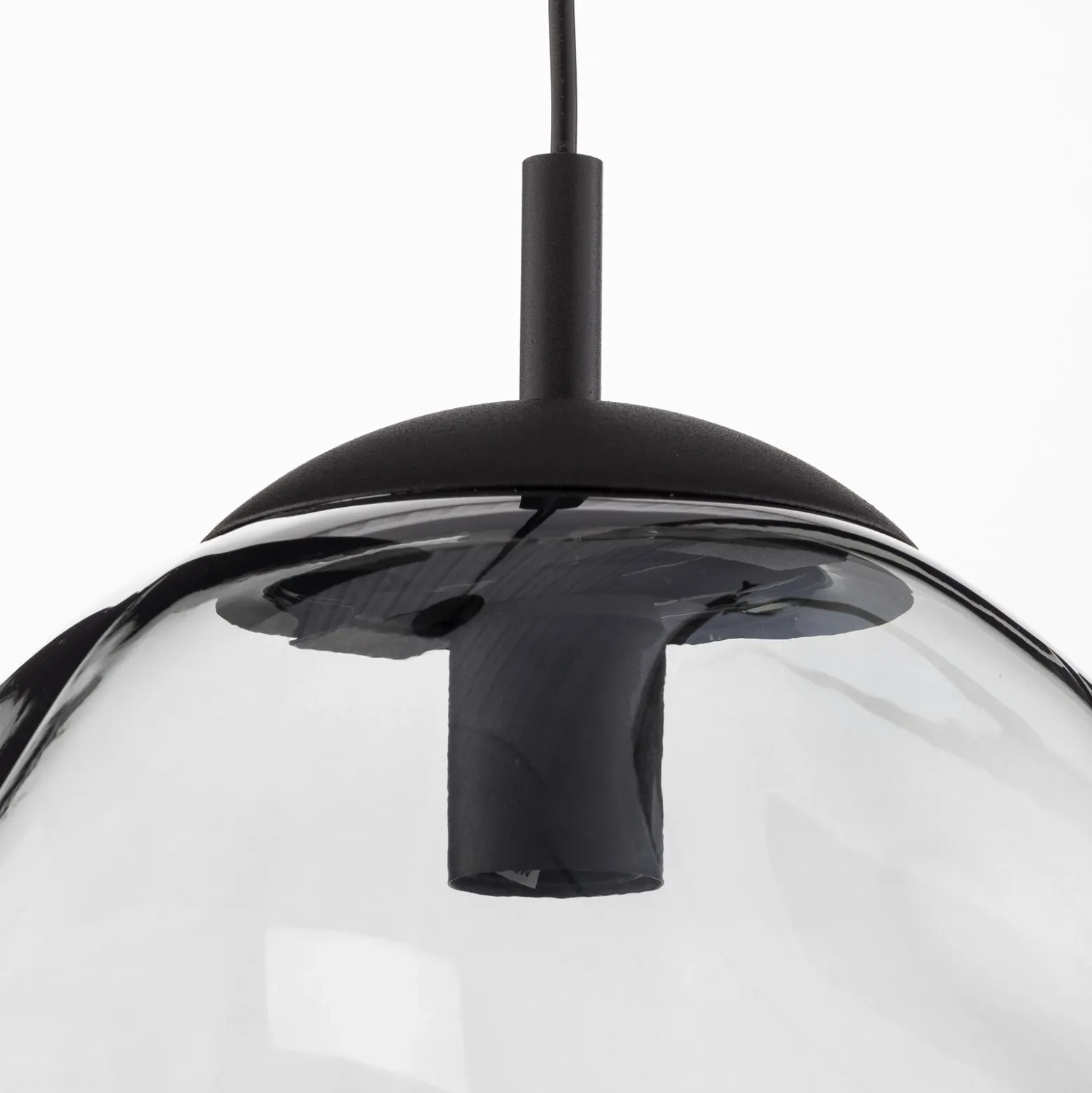 Lámpara colgante de cristal Sol, Ø 35cm, negro/gris humo