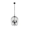 Lámpara colgante de ducha, negra/clara, cristal, E14, Ø 36cm