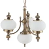 Lámpara colgante Delia, latón envejecido, 4 luces