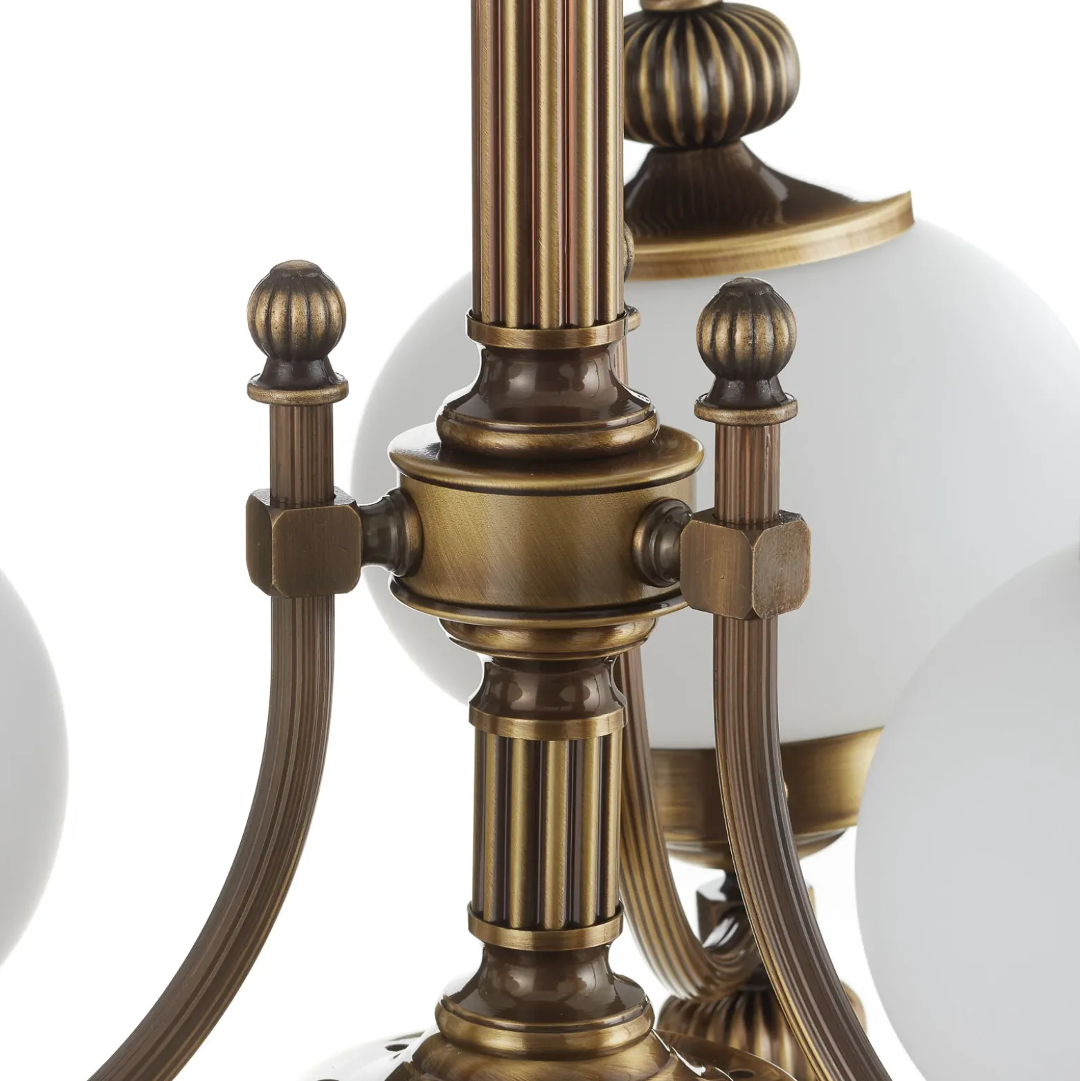 Lámpara colgante Delia, latón envejecido, 4 luces