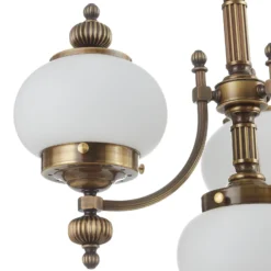 Lámpara colgante Delia, latón envejecido, 4 luces
