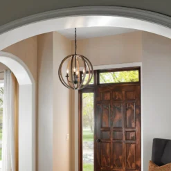 Lámpara colgante de 4 luces Allier madera 52,1 cm
