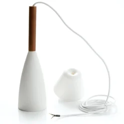 Lámpara colgante de metal Pure, blanco