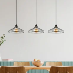 Lámpara colgante Depay 11260 3 luces lineal negro antiguo