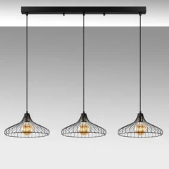 Lámpara colgante Depay 11260 3 luces lineal negro antiguo