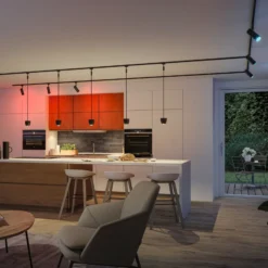 Lámpara colgante de riel LED Paulmann URail Smart Tyros, negra, CCTRGB