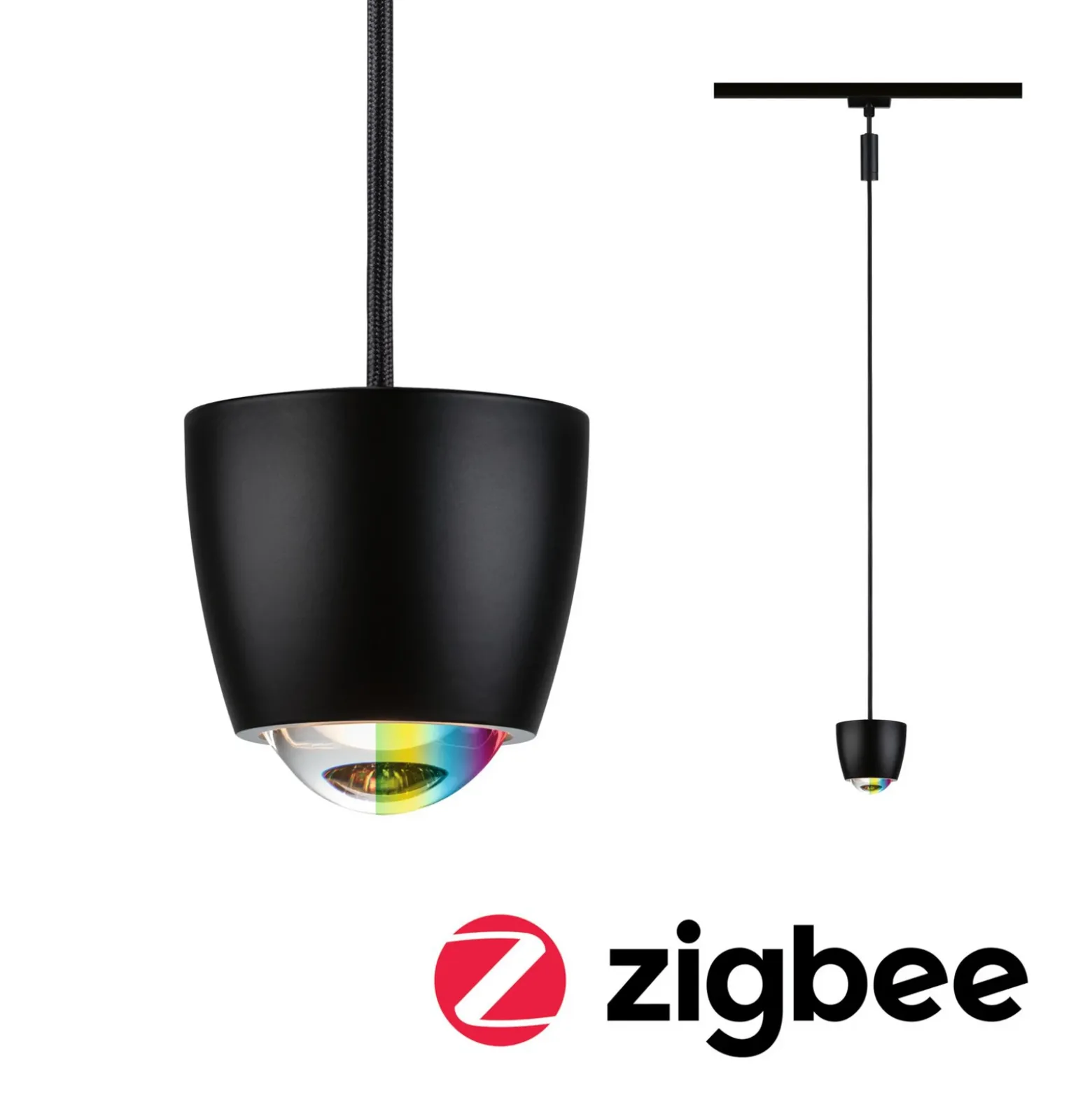 Lámpara colgante de riel LED Paulmann URail Smart Tyros, negra, CCTRGB