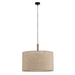 Lámpara colgante Deva Nature, 1 luz, pantalla textil