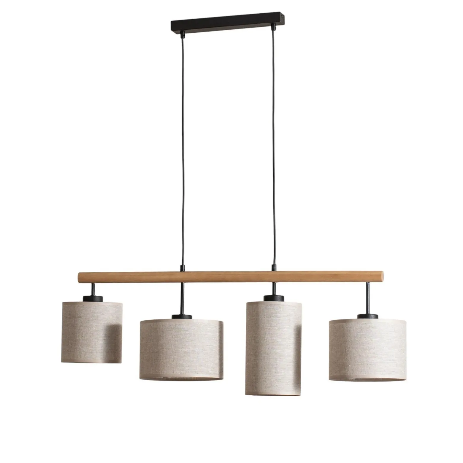 Lámpara colgante Deva Nature, 4 luces, textil
