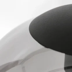 Lámpara colgante de vidrio Bollique negro, 3 luces
