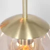 Lámpara colgante de vidrio Glsabol, latón, 5 luces