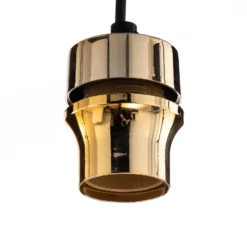 Lámpara colgante Devi, ámbar, 3 luces, lineal