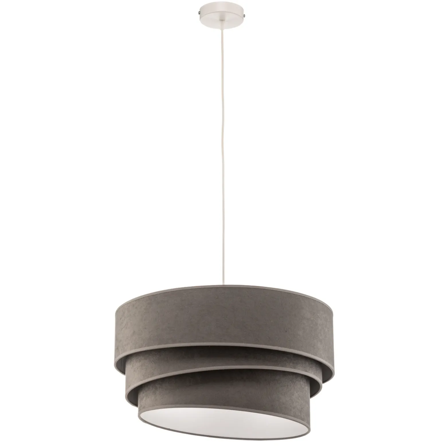 Lámpara colgante Devon, gris/blanco Ø45cm
