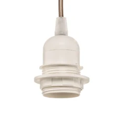 Lámpara colgante Devon, marrón/beige/crudo/dorado Ø45cm