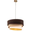 Lámpara colgante Devon, marrón/beige/crudo/dorado Ø45cm