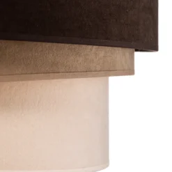 Lámpara colgante Devon, marrón/beige/crudo/dorado Ø45cm