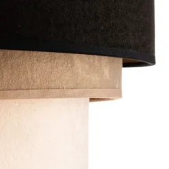 Lámpara colgante Devon, negro/beige/crudo/dorado Ø45cm