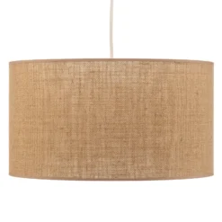Lámpara colgante de yute cilindro marrón natural Ø40cm 1 luz.