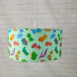 Lámpara colgante Dinos con pantalla textil