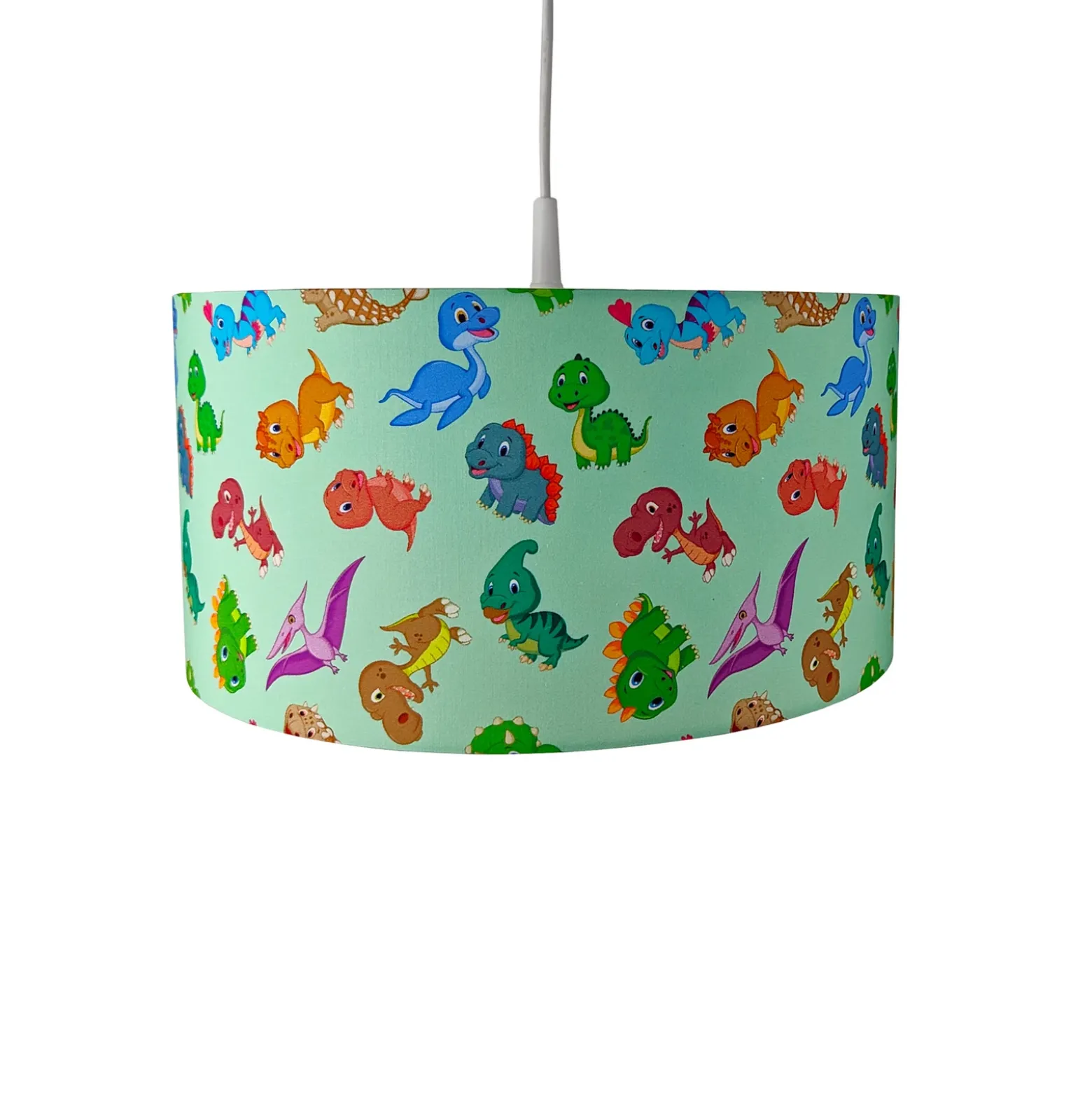 Lámpara colgante Dinos con pantalla textil