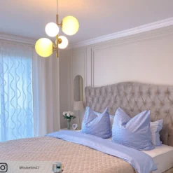 Lámpara colgante Dione, de 4 luces, dorada