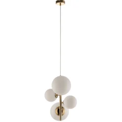 Lámpara colgante Dione, de 4 luces, dorada
