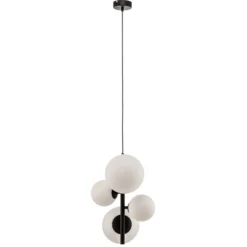Lámpara colgante Dione, de 4 luces, negra