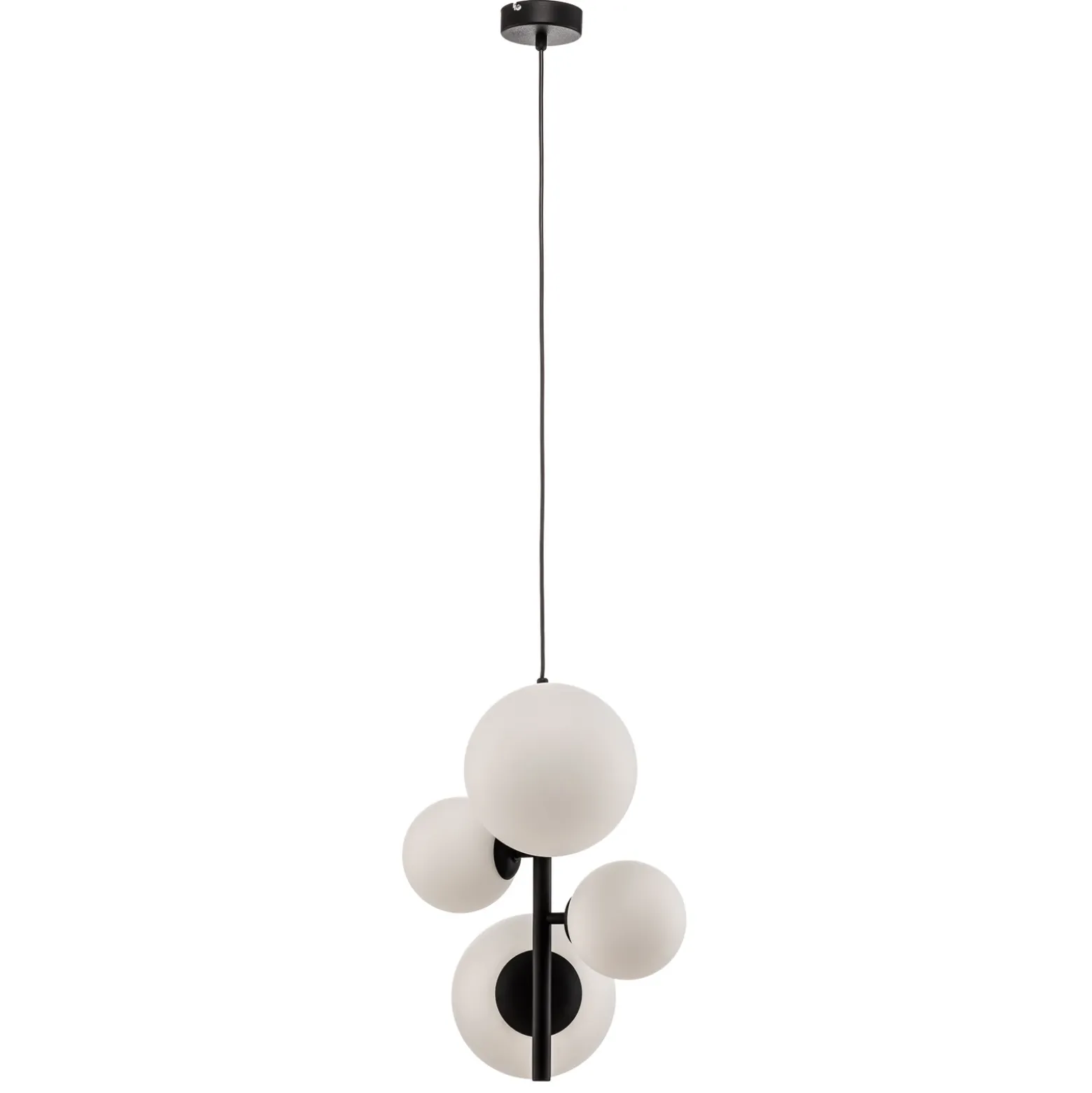 Lámpara colgante Dione, de 4 luces, negra