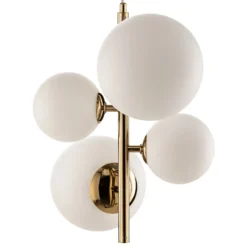 Lámpara colgante Dione, de 4 luces, dorada