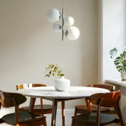 Lámpara colgante Dione, de 4 luces, cromada