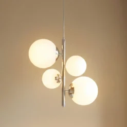 Lámpara colgante Dione, de 4 luces, cromada