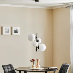 Lámpara colgante Dione, de 4 luces, negra